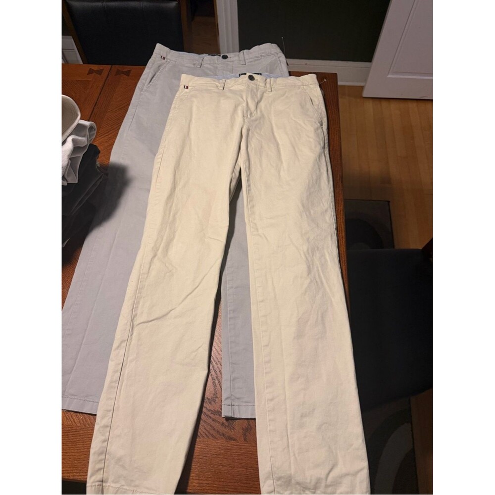 Tommy Hilfiger Cream Straight-Leg Chinos